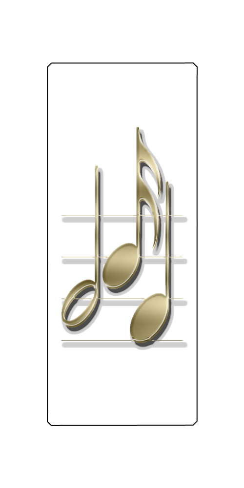 DNSDAY 382 BZ WT Music Notes Bronze on White